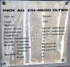 Used Inox AG Mobile Pressure Tank, 630 Liter (166.48 Gallon), 316L Stainless Steel, Horizontal. Approximate 27 diameter x 62 straight side, dished ends. Internal rated 2 kp/cm2 (1.96 bar/28.4 psi) at...