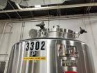 Used Lee Industries 300 Gallon Tank, Model 300DBT, 316L Stainless Steel, Vertical. Approximate 44
