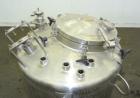 Used Lee Industries Pressure Tank, 132.1 Gallon (500 Liter), Model 500LDBT, 316 Stainless Steel, Vertical. Approximate 34” diameter x 30” straight side. Dished top and bottom. Internal rated Full Vac...