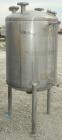 Used Lee Metal Products Pressure Tank, 100 gallon, model DBT, 316 stainless steel, vertical. Approximate 30