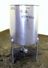 Used Lomax Stainless Steel Equipment Tank, 100 Gallon, Model SA100, 304 Stainless Steel, Vertical. Approximate 30-1/2” diameter x 36” straight side. Open top, no cover, slight coned bottom. 2” Tri-cl...