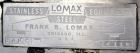 Used Lomax Stainless Steel Equipment Tank, 100 Gallon, Model SA100, 304 Stainless Steel, Vertical. Approximate 30-1/2” diameter x 36” straight side. Open top, no cover, slight coned bottom. 2” Tri-cl...