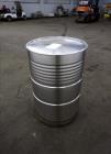 Used- MO Drum, 200 Liters (52.8 Gallons), 304 Stainless Steel, Vertical. 
