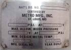 USED:Metro tank, 110 gallon, stainless steel, vertical. 29-1/2