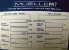 Unused- Mueller Flash Drum Pressure Tank, 200 gallon, model 