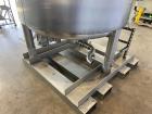 Used Mueller Jacketed Mix Tank, Approximate 500 Gallon, Stainless Steel, Vertical. Dimple jacket rated 75 PSI at -20 to 350 degrees F. Top mounted agitator with dual 3-blade props. Sidewall baffles. ...