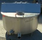 Used Tank, approximate 70 gallon, 316 stainless steel, vertical. Approximate 37