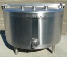 Used- Tank, approximate 70 gallon, 316 stainless steel, vertical. Approximate 37