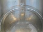 Used- Tank, approximate 70 gallon, 316 stainless steel, vertical. Approximate 37
