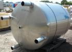 Used Tank, 375 Gallon, 304 Stainless Steel, Vertical. Approximately 46