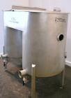Used Dual Holding Tank, Approximately 200 Total Gallon, 304 Stainless Steel, Vertical. Consisting of (2) 30’’ diameter x 24’’ deep tanks, sloped bottoms. (1) 11’’ deep oval top common section with (2...