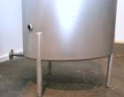 Used Tank, 190 Gallon, 316 Stainless Steel, Vertical. 3/4 Closed top with an “L” shaped opening with cover, sloped bottom. Openings side 2’’ tri-clamp, 3’’ tri-clamp, 1-1/2’’ side bottom outlet. Moun...