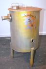 Tank, 65 Gallon, 304 Stainless Steel, Vertical. 24-1/2’’ Diameter x 33’’ straight side. Flat open top with a 1 piece cover, sloped bottom. Openings side 2’’, 2-1/2’’ tri-clamp, 3’’ side bottom outlet...
