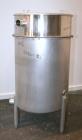 Used Tank, 110 Gallon, 304 Stainless Steel, Vertical. 30’’ Diameter x 36’’ straight side. Flat open top with a 1 piece cover, sloped bottom. Top bolt on 10’’ 316 stainless steel extension with a 3’’ ...