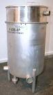Used Tank, 110 Gallon, 304 Stainless Steel, Vertical. 30’’ Diameter x 36’’ straight side. Flat open top with a 1 piece cover, sloped bottom. Top bolt on 10’’ 316 stainless steel extension with a 3’’ ...