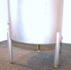 Used Tank, 110 Gallon, 304 Stainless Steel, Vertical. 30 Diameter x 36 straight side. Flat open top with a 1 piece cover, sloped bottom. Openings side 2 tri-clamp, 3 tri-clamp, 6 tri-clamp, 2 tri-cla...