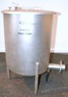 Used Tank, 110 Gallon, 304 Stainless Steel, Vertical. 30 Diameter x 36 straight side. Flat open top with a 1 piece cover, sloped bottom. Openings side 2 tri-clamp, 3 tri-clamp, 4 tri-clamp, 4 side bo...
