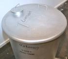 Used Tank, 110 Gallon, 304 Stainless Steel, Vertical. 30 Diameter x 36 straight side. Flat open top with a 1 piece cover, sloped bottom. Openings side 2 tri-clamp, 3 tri-clamp, 4 tri-clamp, 4 side bo...