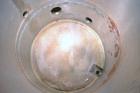 Used Tank, 110 Gallon, 304 Stainless Steel, Vertical. 30 Diameter x 36 straight side. Flat open top with a 1 piece cover, sloped bottom. Openings side 2 tri-clamp, 3 tri-clamp, 4 tri-clamp, 4 side bo...