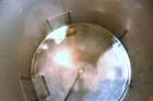 Used Sanitary Stainless Welding Tank, 325 Gallon, 304 Stainless Steel, Vertical. Approximate 44’’ diameter x 48’’ straight side. Flat top, coned bottom. Openings top (2) 1-1/2’’ tri-clamp, 15’’ man w...
