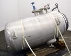 Used Inox-Maurer AG Tank, 760 Liter (200 Gallon), 316L Stainless Steel, Horizontal. Approximate 31” diameter x 51” straight side, dished ends. Internal rated -1/2 bar (-14.50/29 psi) at 120 degrees C...