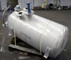 Used Inox-Maurer AG Tank, 760 Liter (200 Gallon), 316L Stainless Steel, Horizontal. Approximate 31” diameter x 51” straight side, dished ends. Internal rated -1/2 bar (-14.50/29 psi) at 120 degrees C...