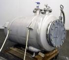 Used Inox-Maurer AG Tank, 760 Liter (200 Gallon), 316L Stainless Steel, Horizontal. Approximate 31” diameter x 51” straight side, dished ends. Internal rated -1/2 bar (-14.50/29 psi) at 120 degrees C...
