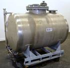 Used Inox AG Pressure Tank, 1600 Liter (422 Gallon), 316L Stainless Steel, Horizontal. Approximate 44” diameter x 54” straight side, dished ends. Internal rated -1/2 bar (-14.5/28 psi) at 50 degrees ...