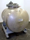 Used Inox AG Pressure Tank, 1600 Liter (422 Gallon), 316L Stainless Steel, Horizontal. Approximate 44” diameter x 54” straight side, dished ends. Internal rated -1/2 bar (-14.5/28 psi) at 50 degrees ...