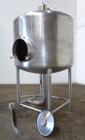 Used Tank, 450 Gallon, 304 Stainless Steel, Vertical. Approximate 60” diameter x 36” straight side, dished top and bottom. Top tangential inlet, top entering spray ball. Side 19” dameter man way with...