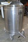 Used Tank, 100 Gallon, 304 Stainless Steel, Vertical. Approximate 31