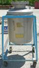 Used O.G. Kelley Co. Pressure Tank, 55 gallon, 304 stainless steel, vertical. 24'' diameter x 27'' straight side, dished top and bottom. Internal rated 50 psi at 300 deg F. Openings: top 10'' with co...