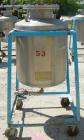 Used O.G. Kelley Co. Pressure Tank, 55 gallon, 304 stainless steel, vertical. 24'' diameter x 27'' straight side, dished top and bottom. Internal rated 50 psi at 300 deg F. Openings: top 10'' with co...