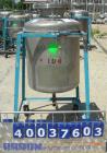 Used O.G. Kelley Co. Pressure Tank, 55 gallon, 304 stainless steel, vertical. 24'' diameter x 27'' straight side, dished top and bottom. Internal rated 50 psi at 300 deg F. Openings: top 10'' with co...