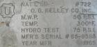 Used O.G. Kelley Co. Pressure Tank, 55 gallon, 304 stainless steel, vertical. 24'' diameter x 27'' straight side, dished top and bottom. Internal rated 50 psi at 300 deg F. Openings: top 10'' with co...