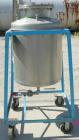 Used O.G. Kelley Co. Pressure Tank, 55 gallon, 304 stainless steel, vertical. 24'' diameter x 27'' straight side, dished top and bottom. Internal rated 50 psi at 300 deg F. Openings: top 10'' with co...