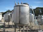 Used- P.X. Engineering Pressure Tank, 400 Gallon, 304 Stainless Steel, Vertical. 48'' diameter x 48'' straight side, dished ...