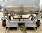 Used Mueller Tank, 275 Gallon, Model F, 316 Stainless Steel, Vertical. 46’’ diameter x 36’’ straight side, dish top and bottom. Internal rated to 15 psi. Openings: top (2) 2’’ NPT, 18’’ manway, no co...