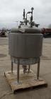 Used Paul Mueller Pressure Tank, 100 Gallon, 304 Stainless Steel, Vertical.