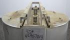 Used Perma-San Tank, 200 Gallon, Model KTL, 304 Stainless Steel, Vertical. 44’’ Diameter x 29’’ straight side. Open top with (2) 1/3 covers, coned bottom. Bolt on agitator bridge. 2’’ Tri-clamp cente...