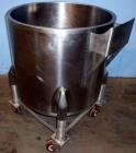 Used Perma-San Tank, 50 Gallon, Stainless Steel.  Open top, slope bottom, portable.