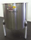 Used Perma-San Tank, 170 Gallons, Model OVS, 316 Stainless Steel, Vertical. Approximately 38-1/2” diameter x 44-1/2” straight side, open top with 1/2 hinged covers, sloped bottom.  Provision for a cl...