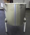 Used Perma-San Tank, 170 Gallons, Model OVS, 316 Stainless Steel, Vertical. Approximately 38-1/2” diameter x 44-1/2” straight side, open top with 1/2 hinged covers, sloped bottom.  Provision for a cl...