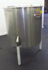 Used Perma-San Tank, 170 Gallons, Model OVS, 316 Stainless Steel, Vertical. Approximately 38-1/2” diameter x 44-1/2” straight side, open top with 1/2 hinged covers, sloped bottom.  Provision for a cl...