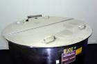 Used Perma-San Tank, 170 Gallons, Model OVS, 316 Stainless Steel, Vertical. Approximately 38-1/2” diameter x 44-1/2” straight side, open top with 1/2 hinged covers, sloped bottom.  Provision for a cl...