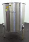 Used Perma-San Tank, 310 Gallons, Model OVS, 316 Stainless Steel, Vertical. Approximately 44” diameter x 46” straight side, open top with 1/2 covers, sloped bottom.  Provision for a clamp-on agitator...