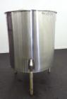 Used Perma-San Tank, 310 Gallons, Model OVS, 316 Stainless Steel, Vertical. Approximately 44” diameter x 46” straight side, open top with 1/2 covers, sloped bottom.  Provision for a clamp-on agitator...