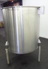 Used Perma-San Tank, 310 Gallons, Model OVS, 316 Stainless Steel, Vertical. Approximately 44” diameter x 46” straight side, open top with 1/2 covers, sloped bottom.  Provision for a clamp-on agitator...