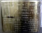Used Precision Stainless Pressure Tank, 198.12 Gallons (705 Liters), 316L Stainless Steel, Vertical. 32