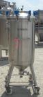 Used Precision Stainless Pressure Tank, 79 gallon (300 liter), 316L stainless steel, vertical. 24’’ Diameter x 36’’ straight side, dished clamp on top, coned bottom. Internal rated 30 psi at –20 to 3...
